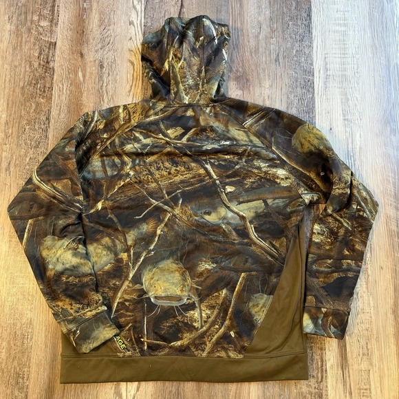 Fishouflage Men's Catfish Camo Cool Mornings Hoodie Size Large - Picture 5 of 5